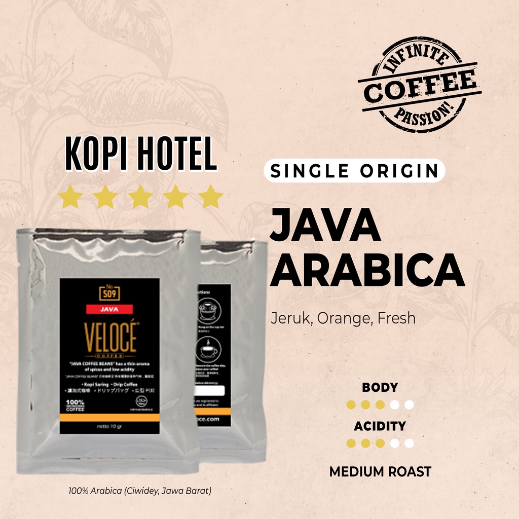 

Coffee Drip Veloce Arabica Java Ciwidey 5 pcs Fresh Roasting | Kopi Saring Nusantara | Kopi Drip