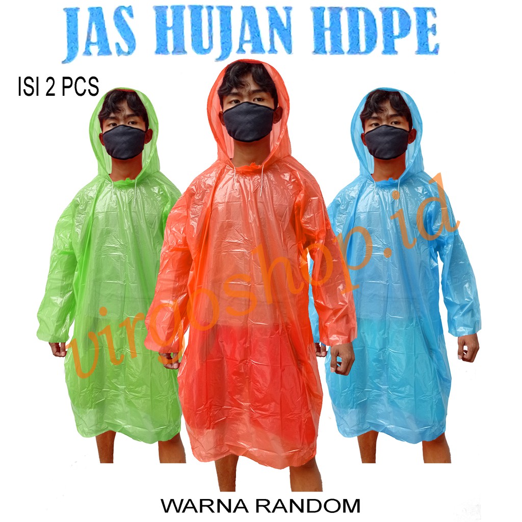 Jas Hujan Jambu Plastik Ponco Isi 2 Pcs Warna Campur Tidak Bisa Pilih Warna Isi 2