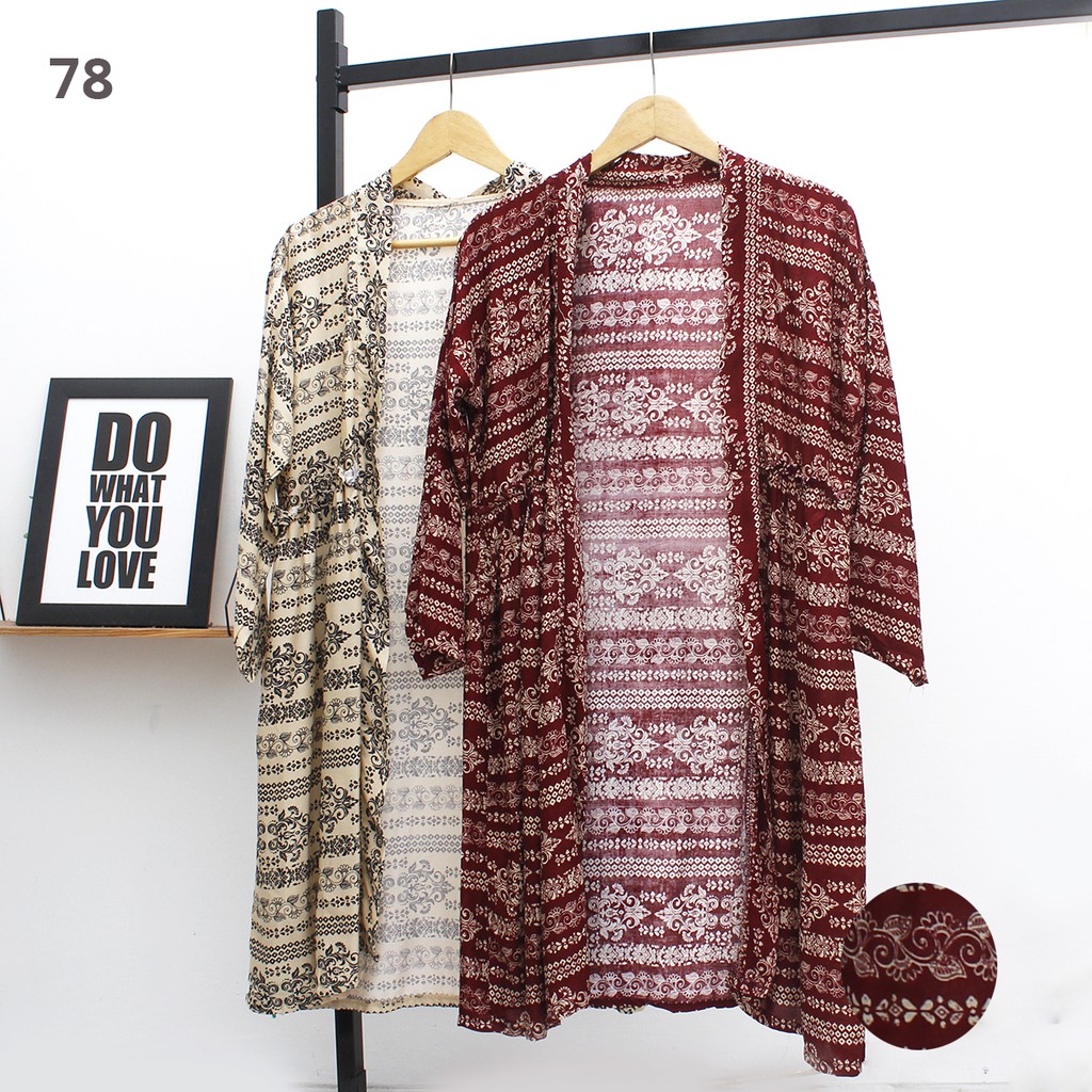 JakartaFashion - outer cardigan long tribal etnic kardigan katun motif rustik bohemian bahan adem