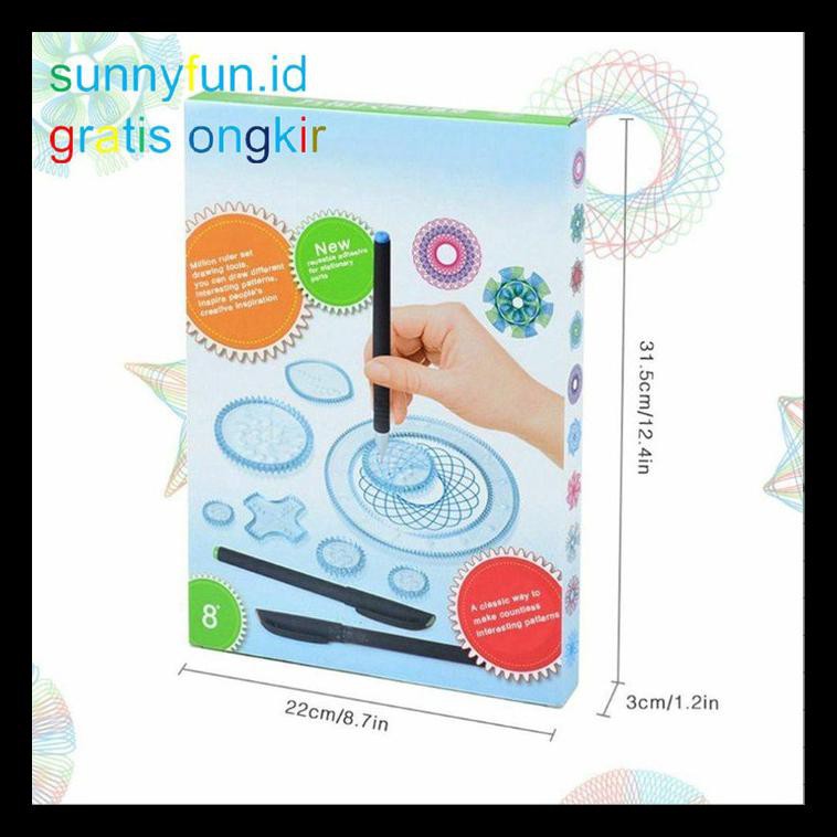 

Terlaris 27 Pcs Penggaris Spirograph Original Untuk Menggambar / Melukis