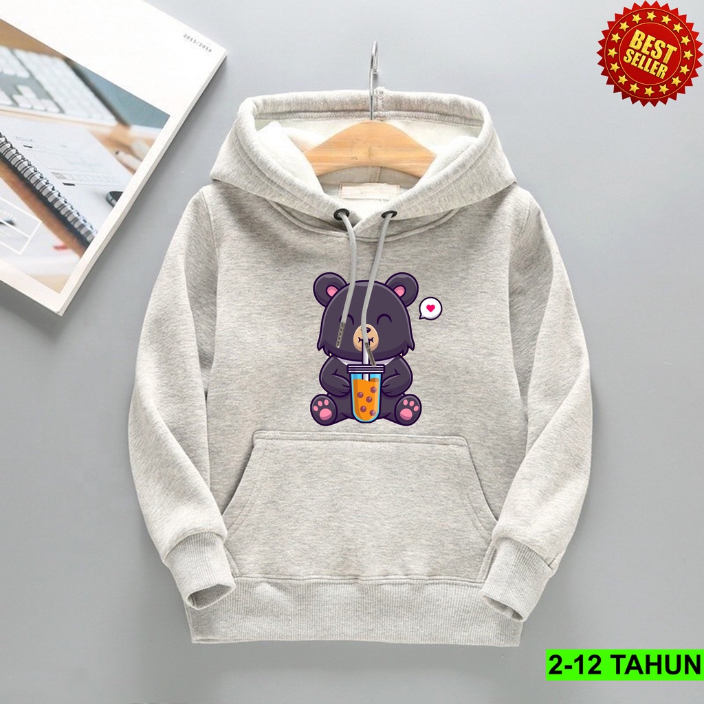 Hoodie BERUANG BOBA TERBARU  Anak Perempuan Laki Laki  / Hodie BEST SELLER Anak Usia 2 3 4 5 6 7 8 9 10 11 12 Tahun / Jaket BERUANG Anak / Sweater Distro Bisa Cod