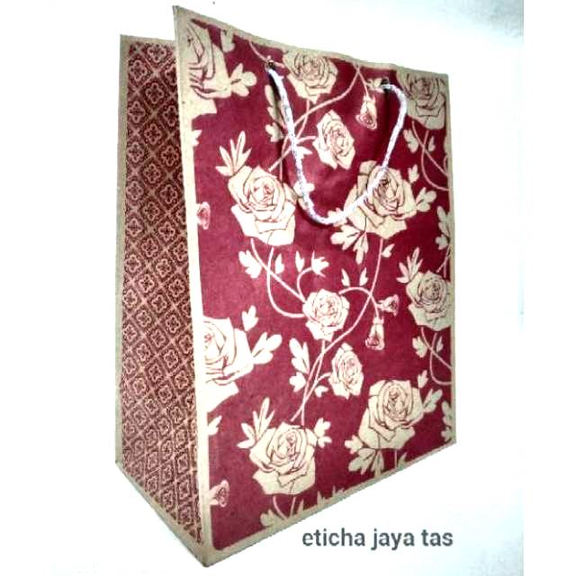 Paperbag/tas kertas motif ( 20x10x25)