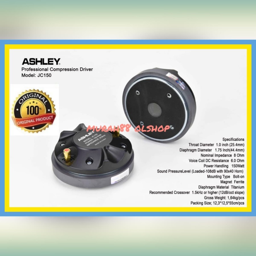 Tweeter Magnet driver  Ashley JC 150  ashley jc160 drat Compression Driver original