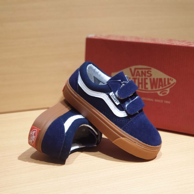 SEPATU ANAK NAVY SOL GUM LAKI USIA 1-9TH MURAH