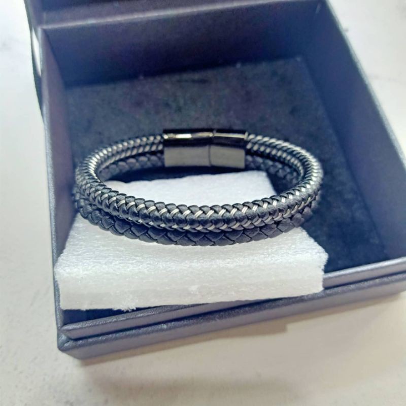 Gelang tangan pria montblanc Double Strap gelang tangan premium impor