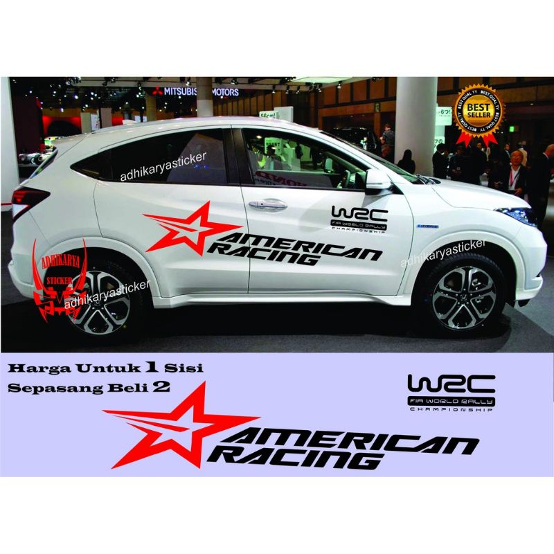 stiker CRV American racing stiker mobil Agya Ayla avanza