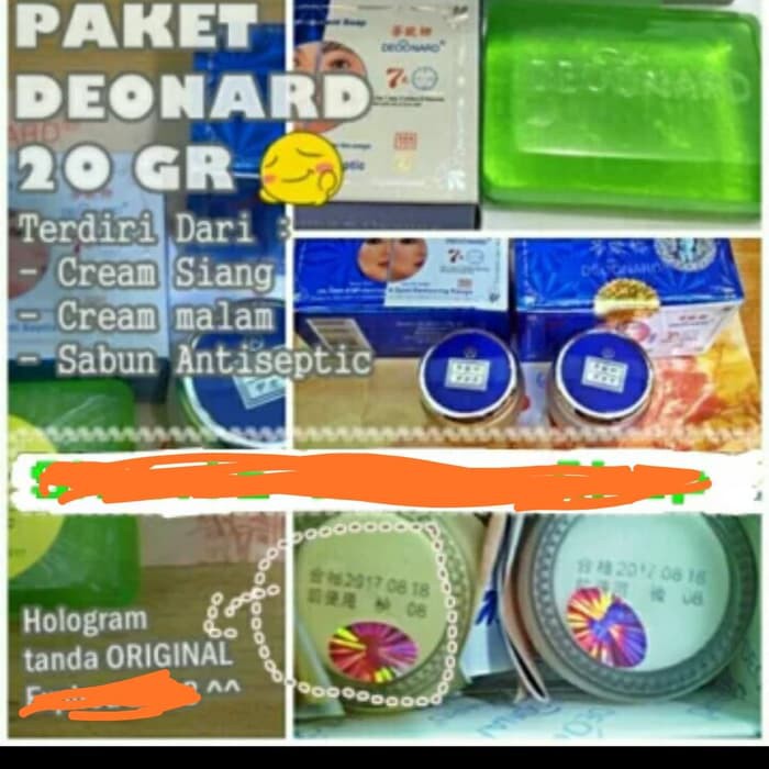 promo PAKET CREAM DEONARD BLUE LENGKAP /SIANG MALAM+SABUN/ PEMUTIH WAJAH