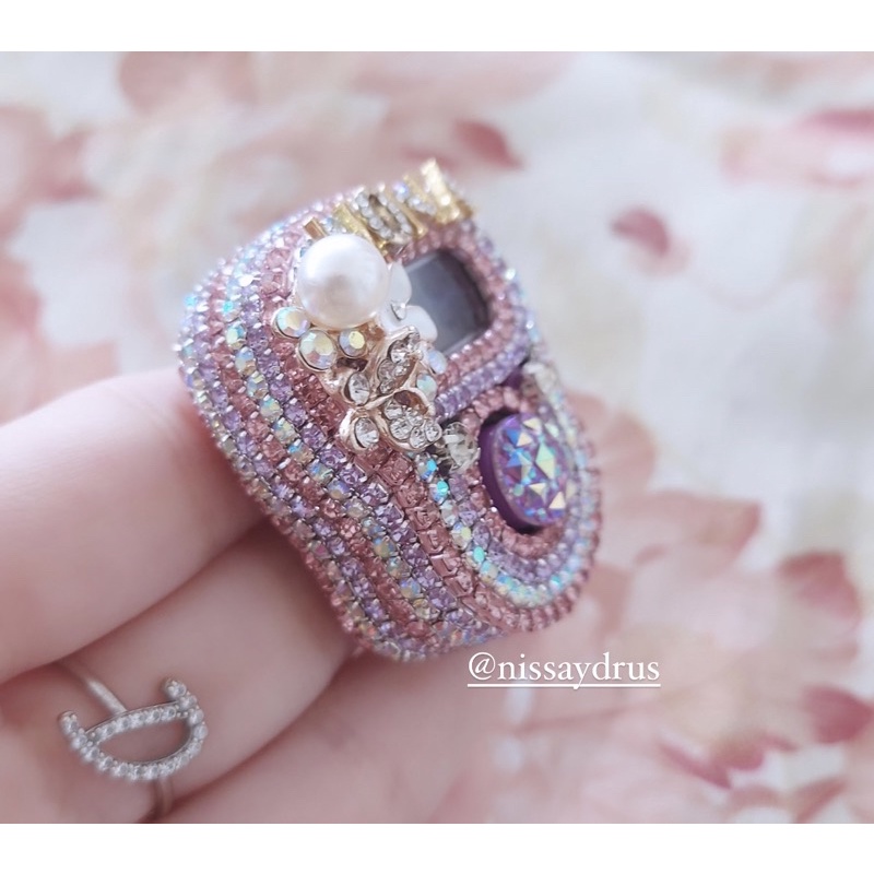 Nisa Aydrus - Pink Lilac Silver Tasbih Digital Swarovski Premium Best Seller TN16