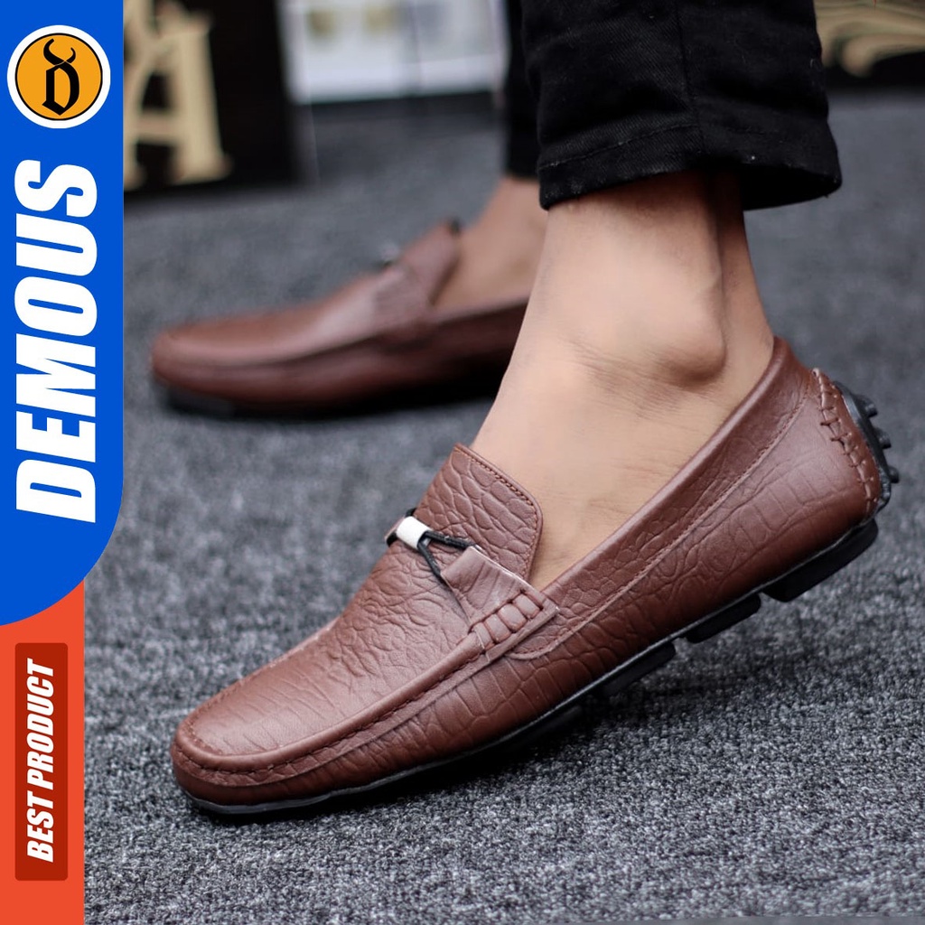 DEMOUS Paris - Sepatu Formal Pantofel Kulit Asli Kerja Pria