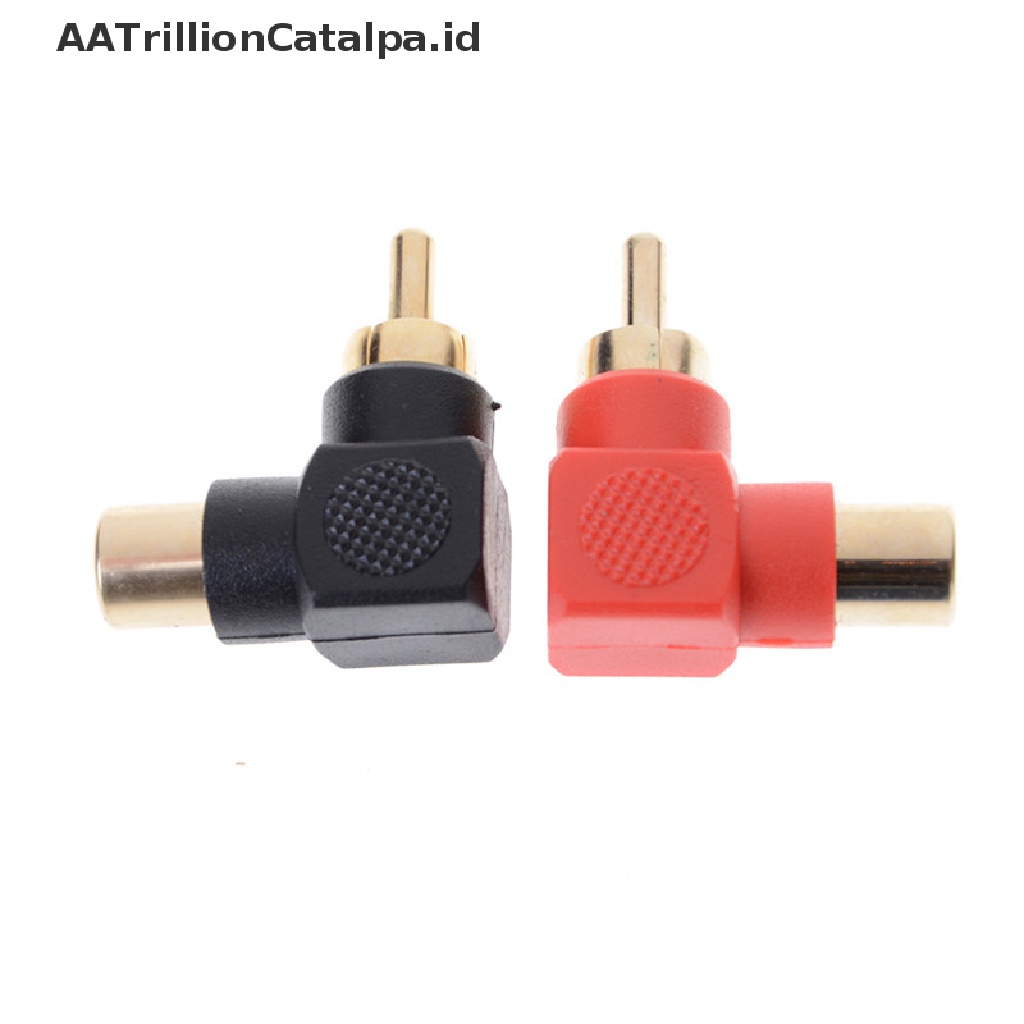 1pc Adapter Konektor Plug RCA Male Ke Female Sudut Kanan 90 Derajat Untuk Handphone