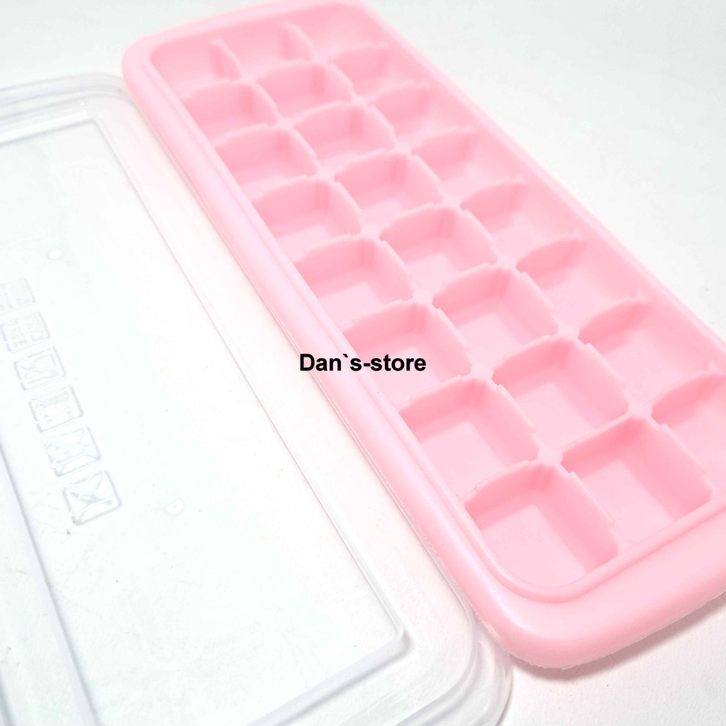 Cetakan Es Batu Silikon - Wadah Tempat Cetak Es Batu Dengan Tutup