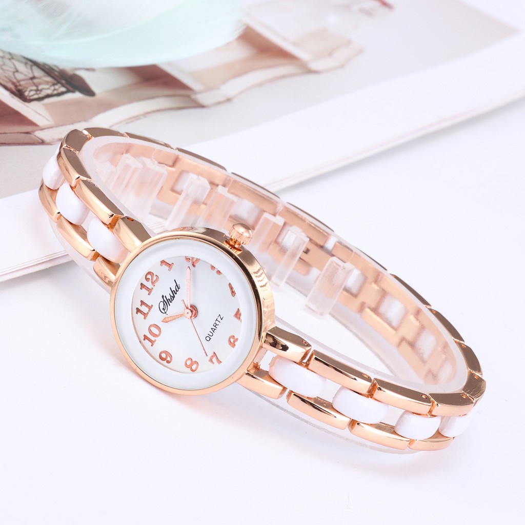 Jam Tangan ELEA Quartz Analog Dial Bulat Alloy Mini Vintage untuk Wanita