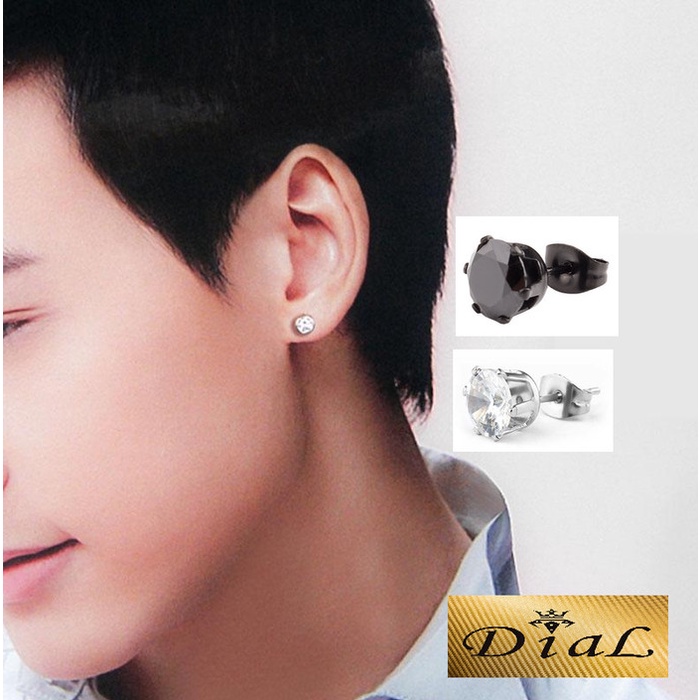 ANTING TINDIK TUSUK BERLIAN PRIA WANITA LAKI DIAMOND GLAMOR TITANIUM stainless kpop korea luxury