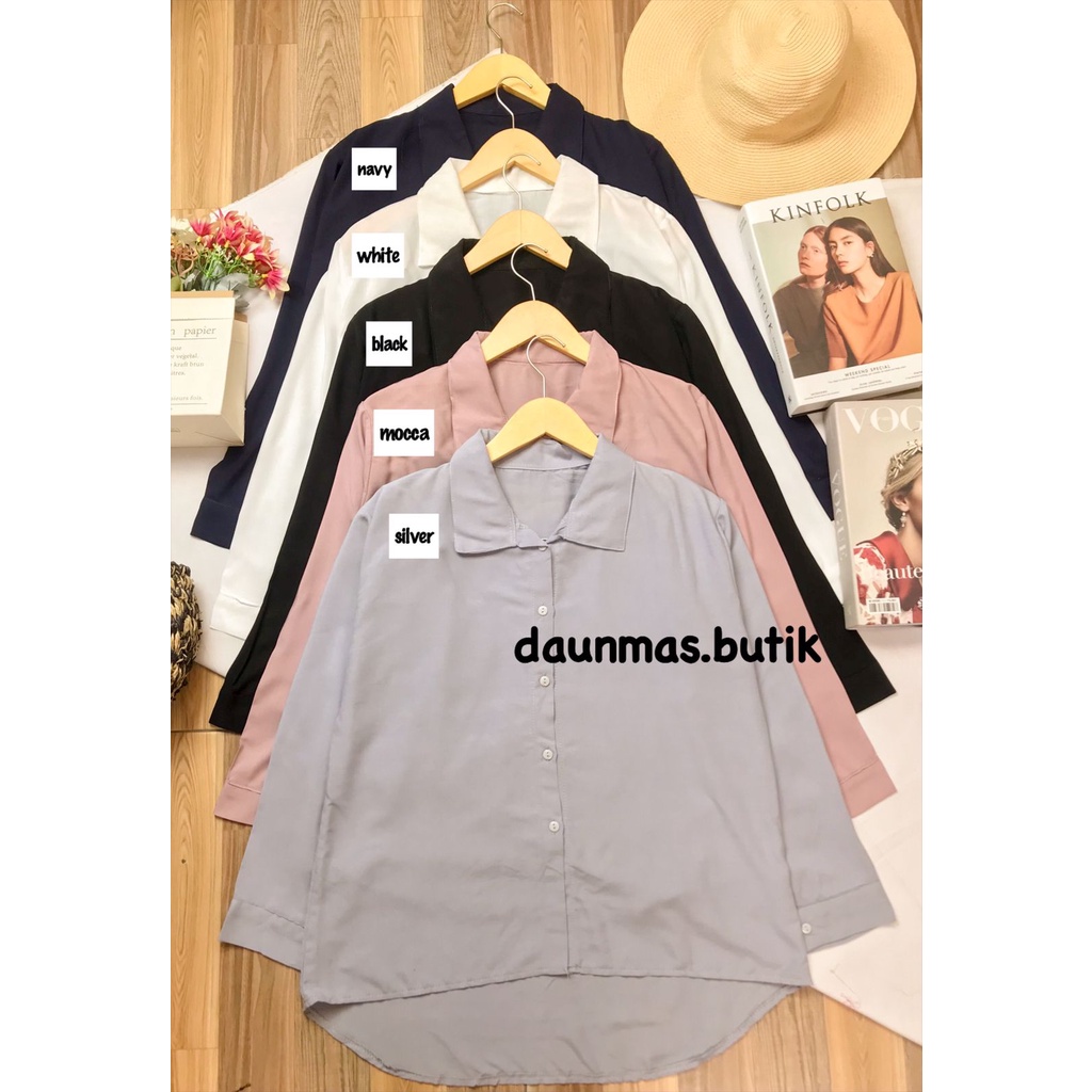 1KG MUAT 5PCS | MONA KEMEJA BASIC SHIRT TOP RAYON PREMIUM HITS OOTD SELEBGRAM FASHION KOREAN STYLE TERBEST SELLER