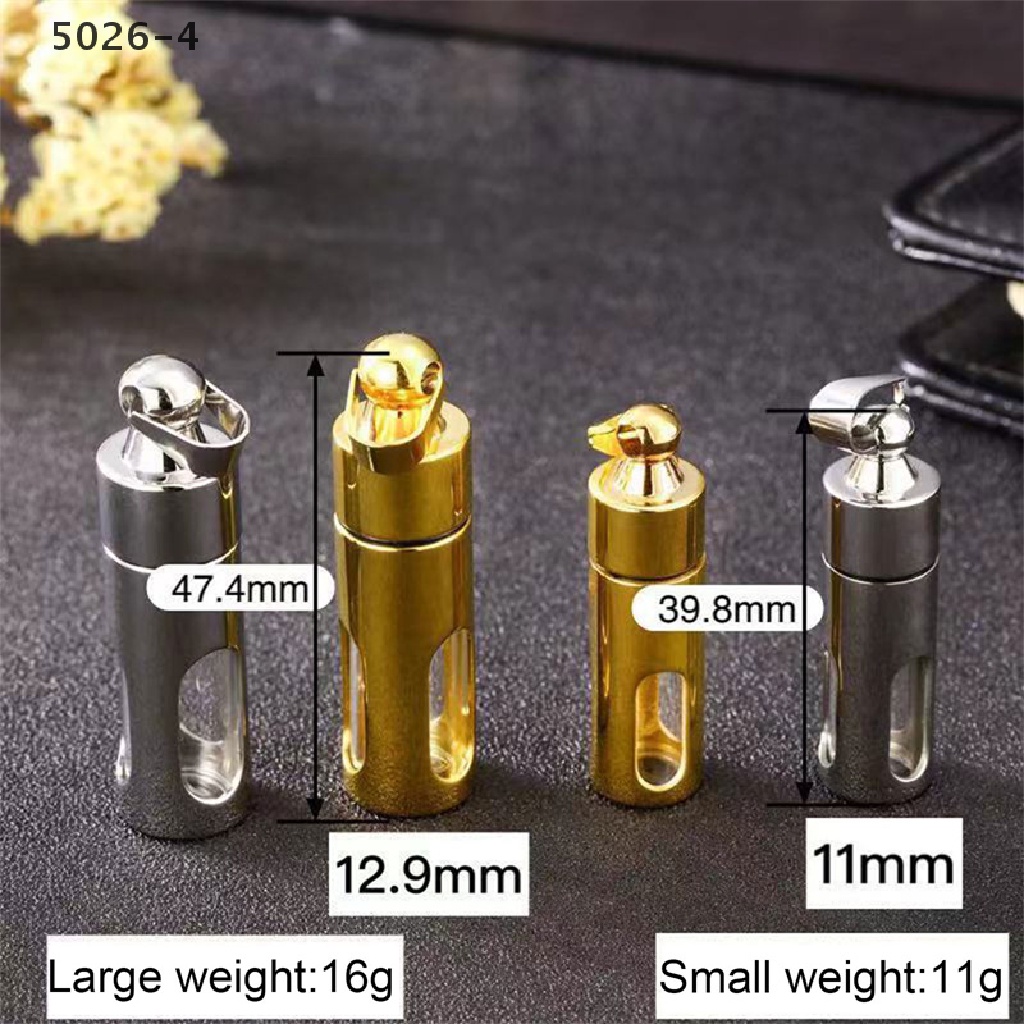 5026-4 Titanium Storage Bottle Perfume Cylinder Tube Ashes Urn Cremation Pendants 5026-4