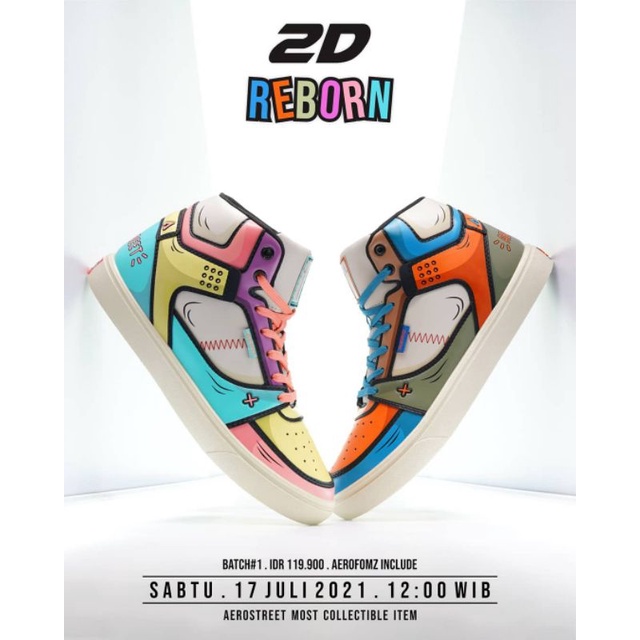 Sepatu Aerostreet 2D Reborn Biru Oranye