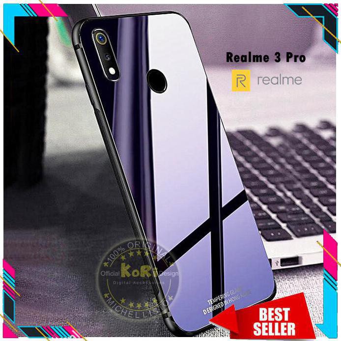 Case Hp Realme 3 Pro Glass Case Hp Ume Cafele Tempered Backdoor Casing