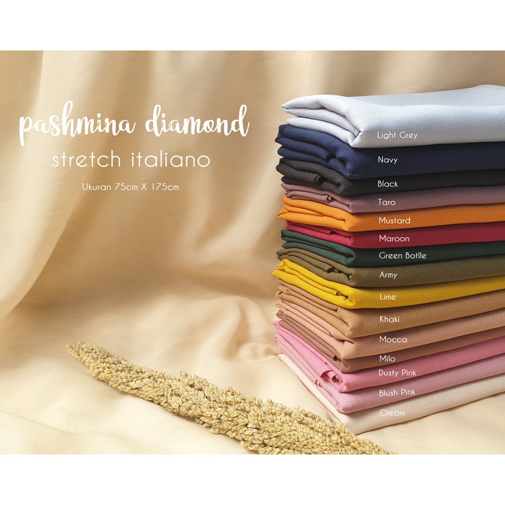 PROMO CUCI GUDANG Pashmina Diamond Stretch Italiano Ukuran 75x175 cm-1