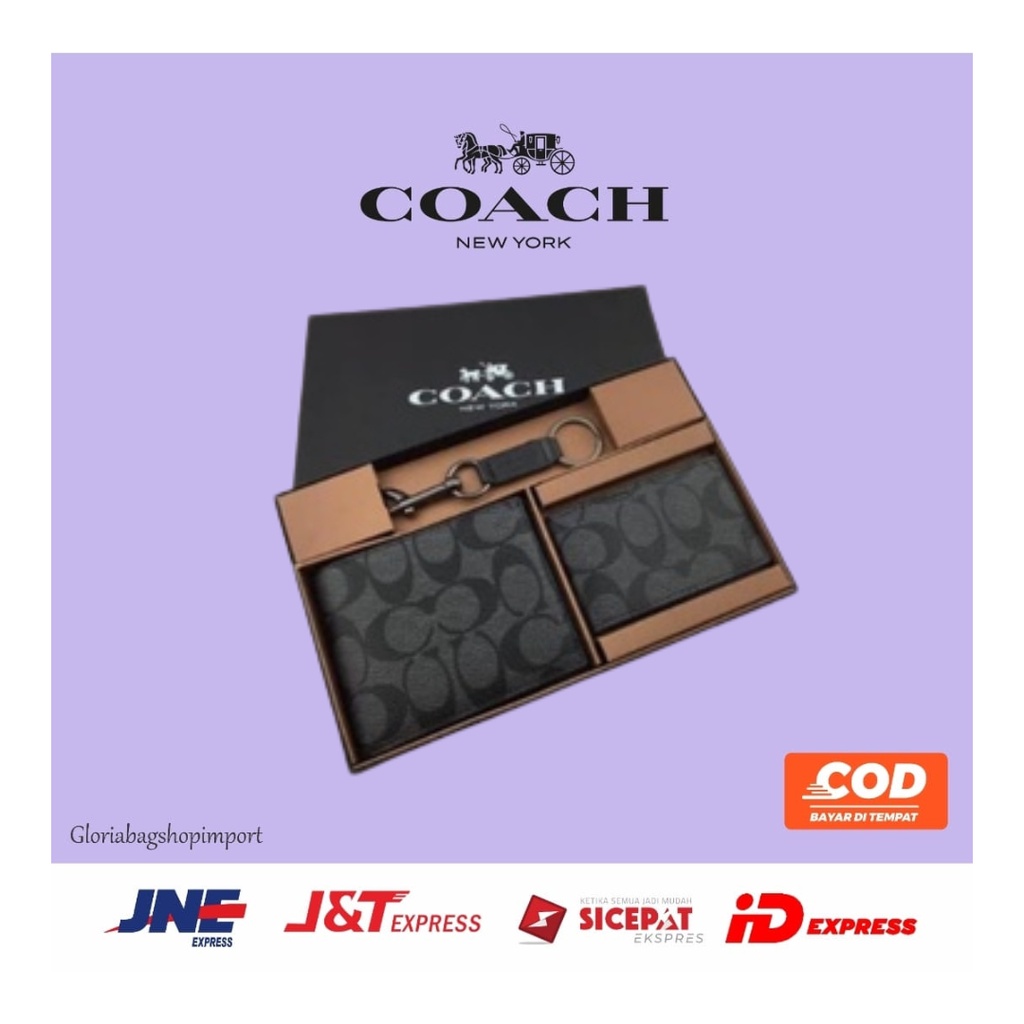 Coach dompet lipat pria  F11945 / 26072 / 31522 / 74993 / Dompet Kulit