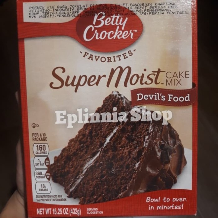

BISA COD Betty Crocker Super Moist Devil's Food Cake Mix 432gr