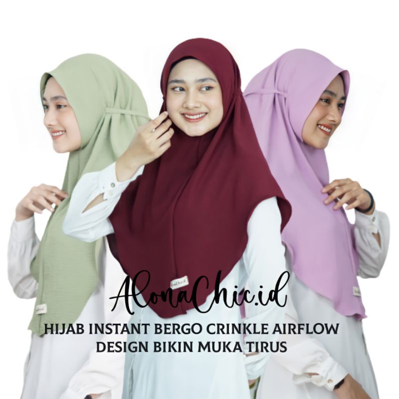 ALONACHIC.ID - Hijab Instant Bergo Crinkle Airflow Premium