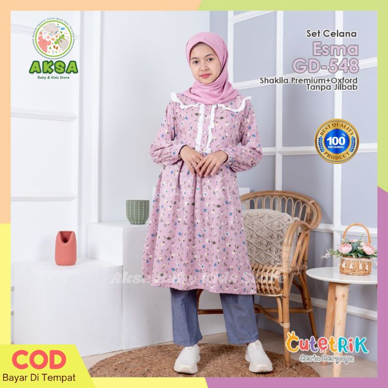 Setelan Tunik Anak Perempuan Cutetrik 6-12 tahun