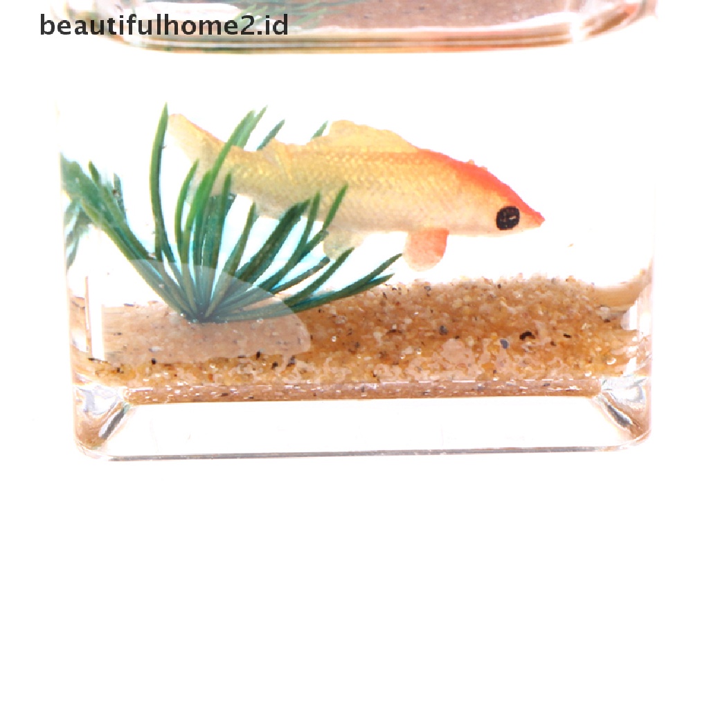 (beautifulhome2.id) Miniatur Akuarium Ikan Bahan Kaca Untuk Dekorasi Rumah Boneka