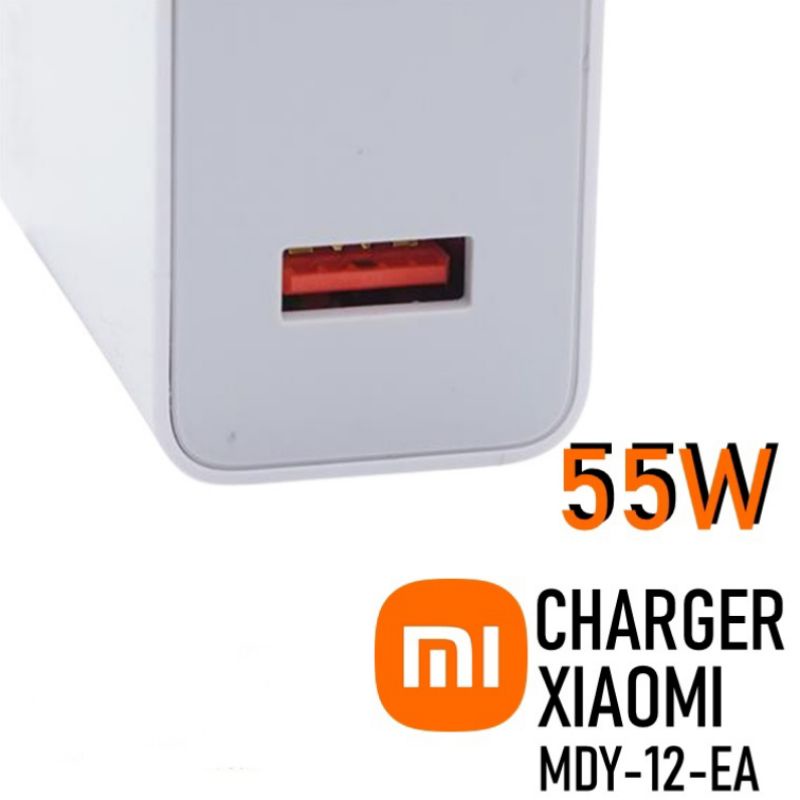 CHARGER XIAOMI NOTE 10 NOTE 10S ORIGINAL 100% 55W TURBO CHARGE TYPE C / CHARGER XIAOMI NOTE 10 10S MI NOTE 10T MI 10T PRO PRO MI 11 LITE MI 11LITE MI 10 POCO F2 PRO POCO X3 NOTE 9 PRO XIAOMI 55W MDY-12-EA  ORIGINAL