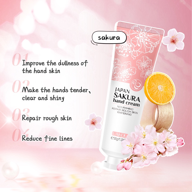 LAIKOU Serum Sakura Pembersih Pemutih Krim Toner Penghilang Kerutan Mata Sunscreen SPF50