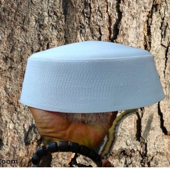 PECI BATOK 6cm, peci habib bahar, peci putih