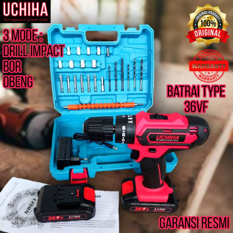 Mesin bor batrai cordless 36v Uchiha Beton kayu tembok japan teknologi