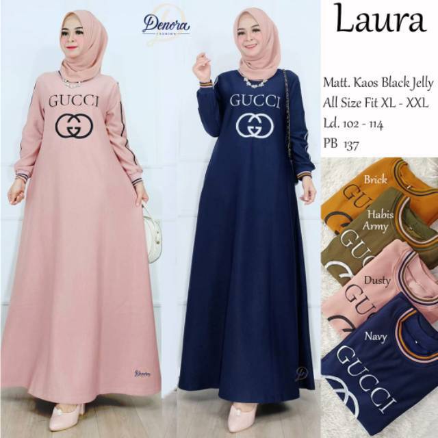 STOK GAMIS  JUMBO LAURA  KENVIZO GUCCI ORI KAOS  BLACK JELLY 