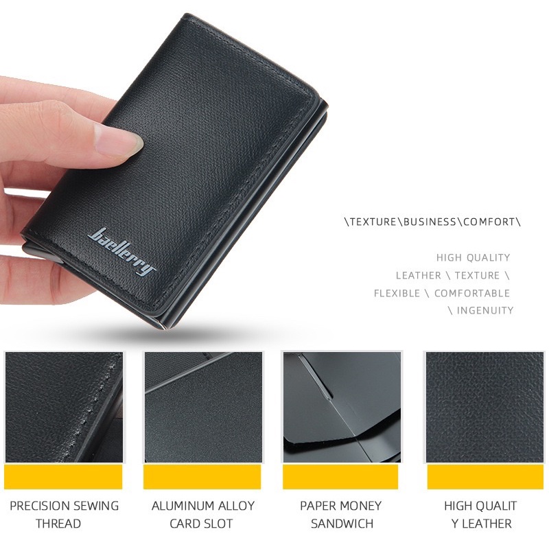 Dompet Kartu Kulit Pria Rfid Wallet Card Holder Baellerry K9138