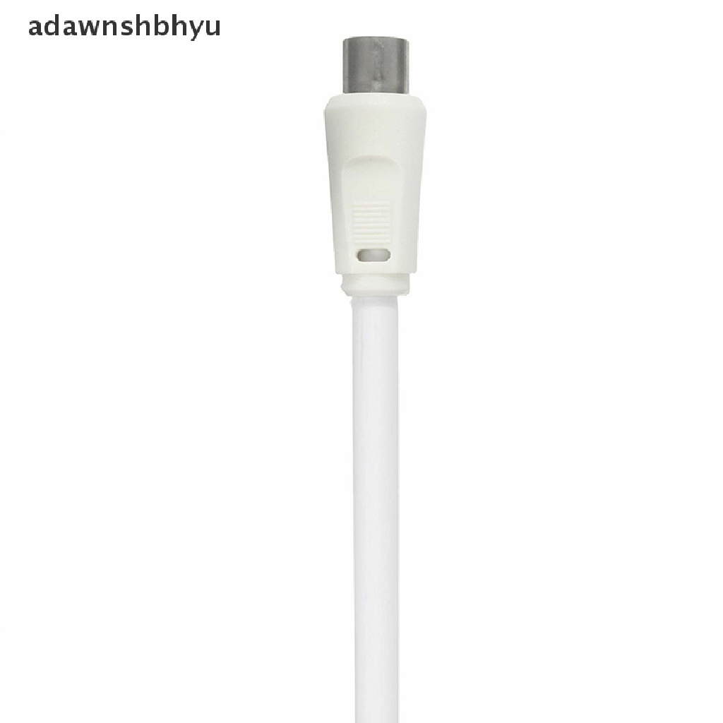 Adawnshbhyu 2M Meter Sudut Kanan Siku RF TV Aerial Lead Cable Male to Coax Coaxial White