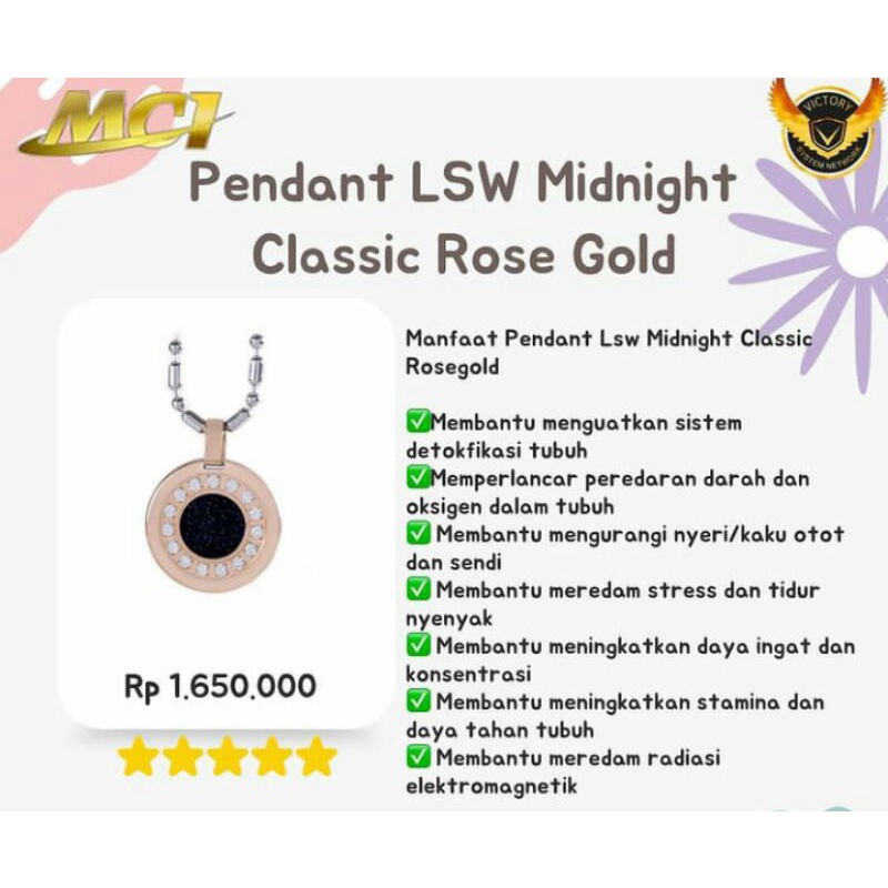 Pendant LSW Midnight Classic rose gold