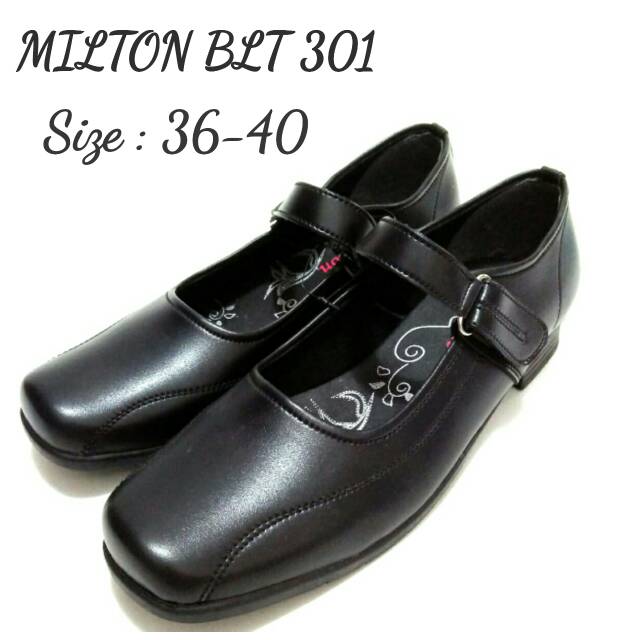 SEPATU PANTOFEL PASKIBRAKA WANITA MILTON BLT 301 36-40 HITAM