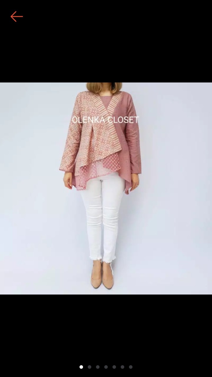 Atasan Batik Wp 141 Ungu Blouse Wanita Kerja Modern