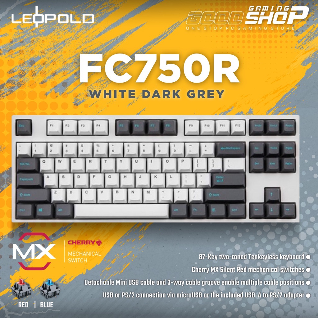 Leopold FC750R White Dark Grey Mechanical Gaming Keyboard