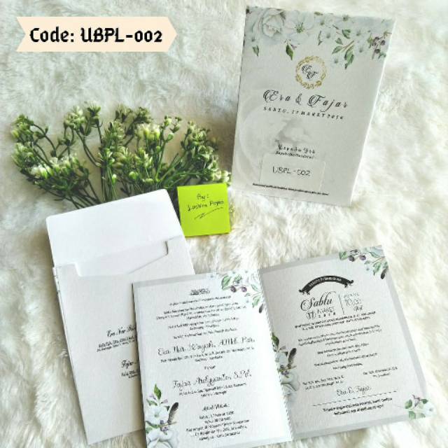 UBPL - Undangan Nikah pernikahan softcover vintage dengan Amplop eksklusif Premium Tebal