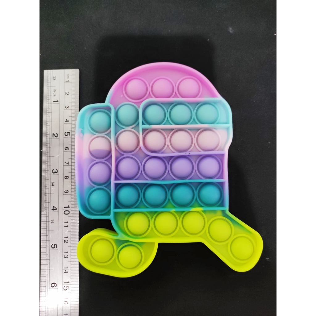 Tas Pop It Motif UNICORN / Mainan pop it murah popit Pop Its Square rainbow multicolor Fidget Toy Push bubble Penghilang Stres-Among US JLN PASTEL