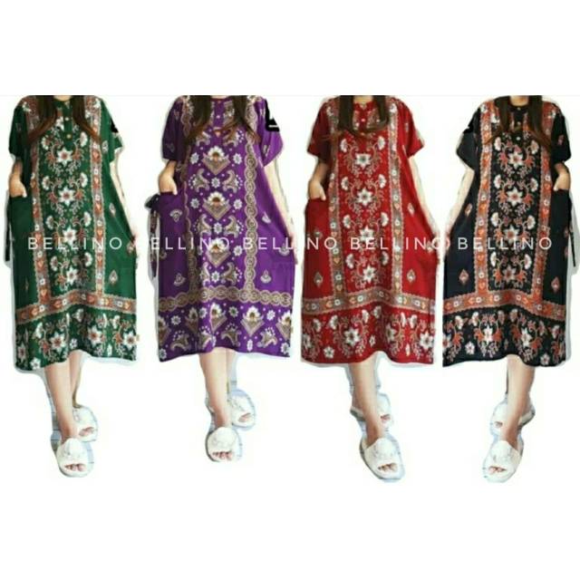 Daster Jumbo Mataram Lengan Pendek Rayon Premium Adem / Baju Tidur Baju Santai Homedress Jumbo Tali