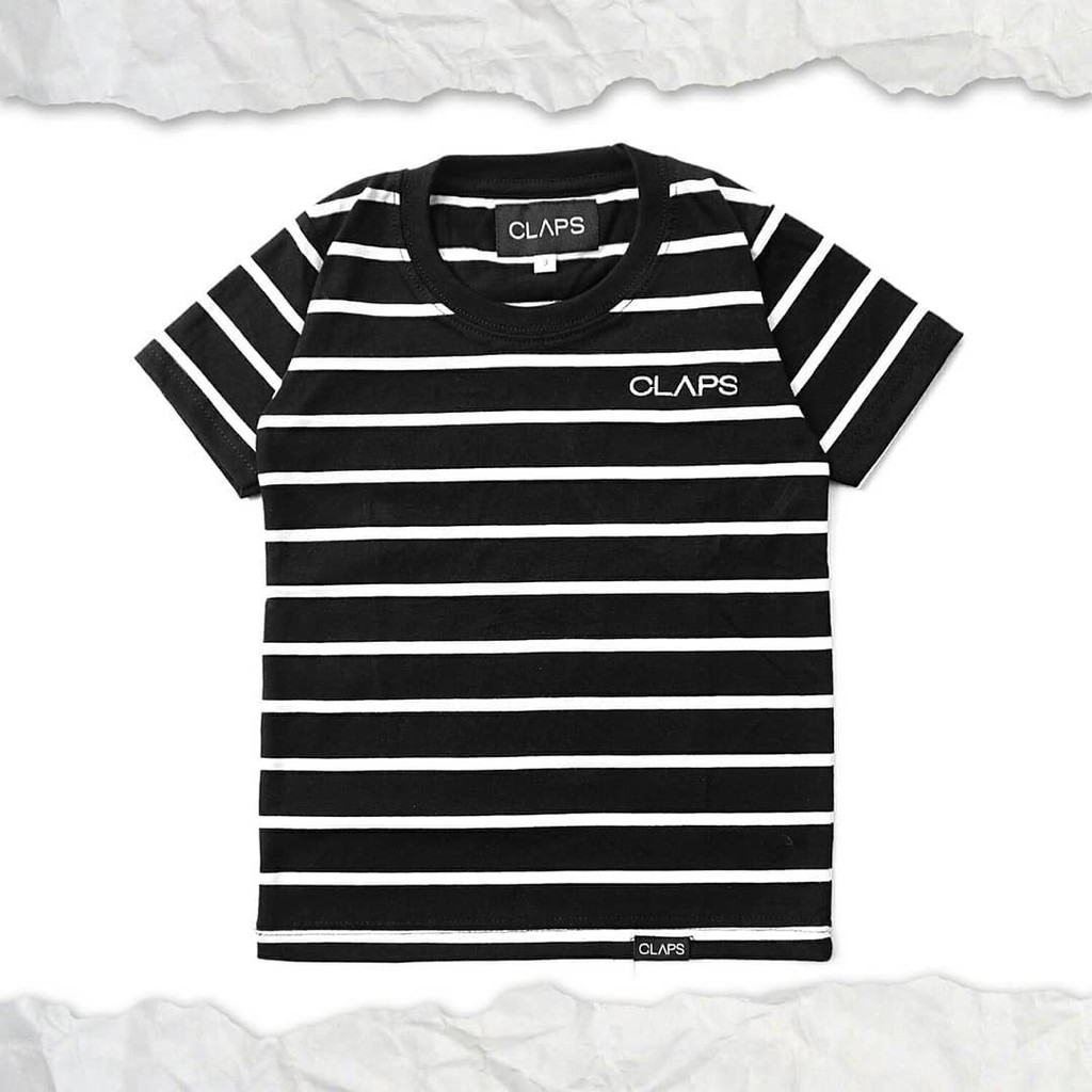 CLAPS - Stripes BW Tshirt (Kaos Anak)