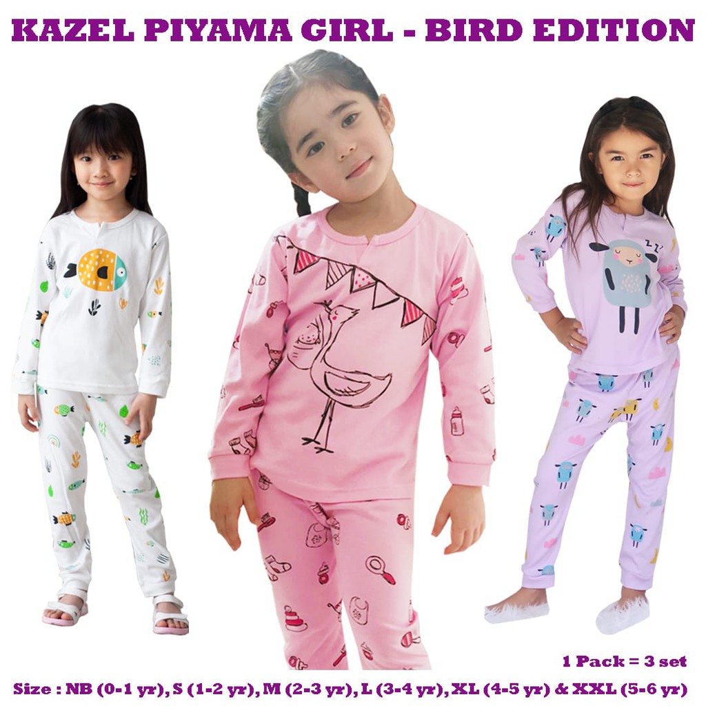 Kazel Piyama Anak Cewe Baju Tidur Anak Bayi Perempuan Bird ...