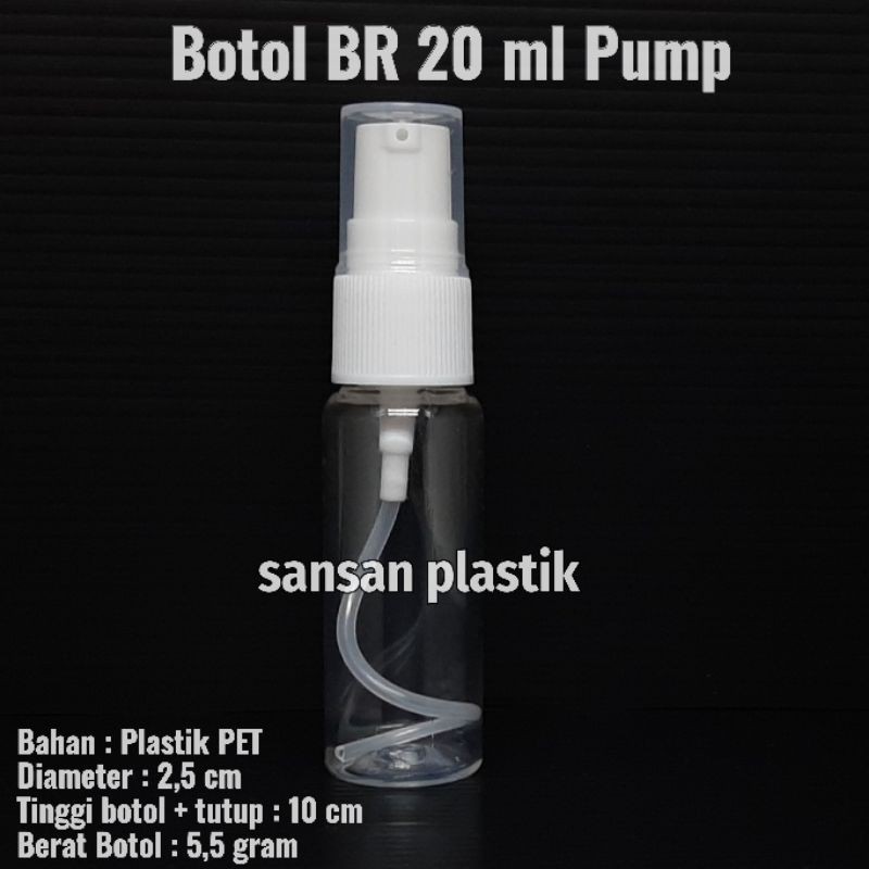 Botol Pump Treatment 20 ml / Botol 20ml Pump Putih / Botol Toner 20 ml / Botol 20ml Pump