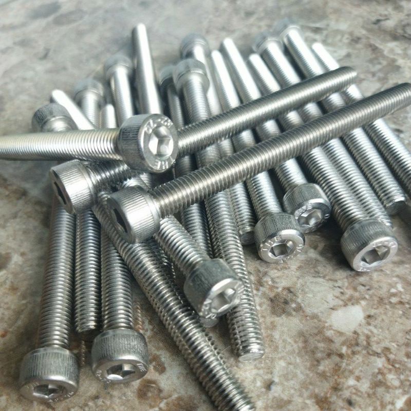 Baut L ss stenlis steinlis pangkon mesin belakang TIGER, MEGAPRO, GL, CB M10 x 110MM BAUT 14 DRAT KA