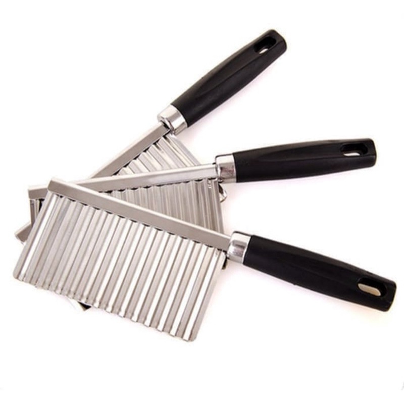 PISAU GELOMBANG KENTANG WORTEL ACAR BERGERIGI STAINLESS / WAVY POTATO KNIFE