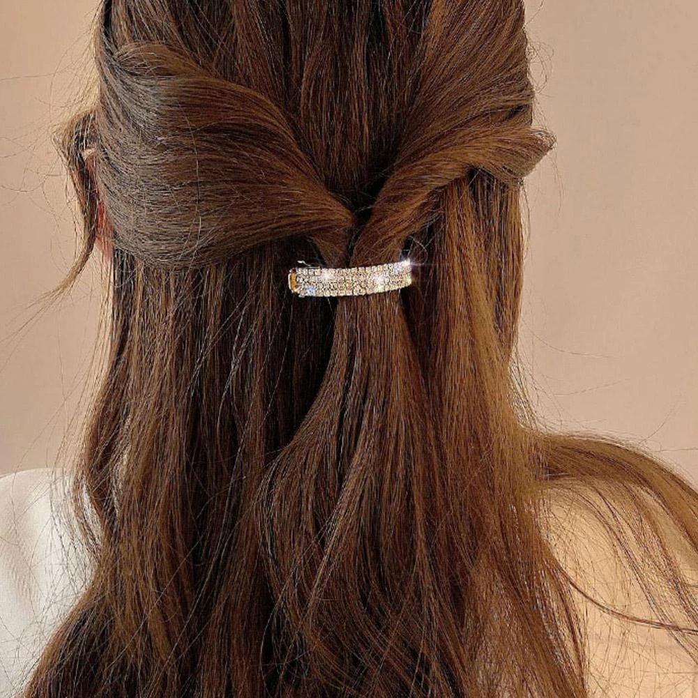 [Women Exquisite Diamond-studded Hair Clip] [Girls Back Head Temperament Hairpin] [Ladies Elegant Hair Accessories]