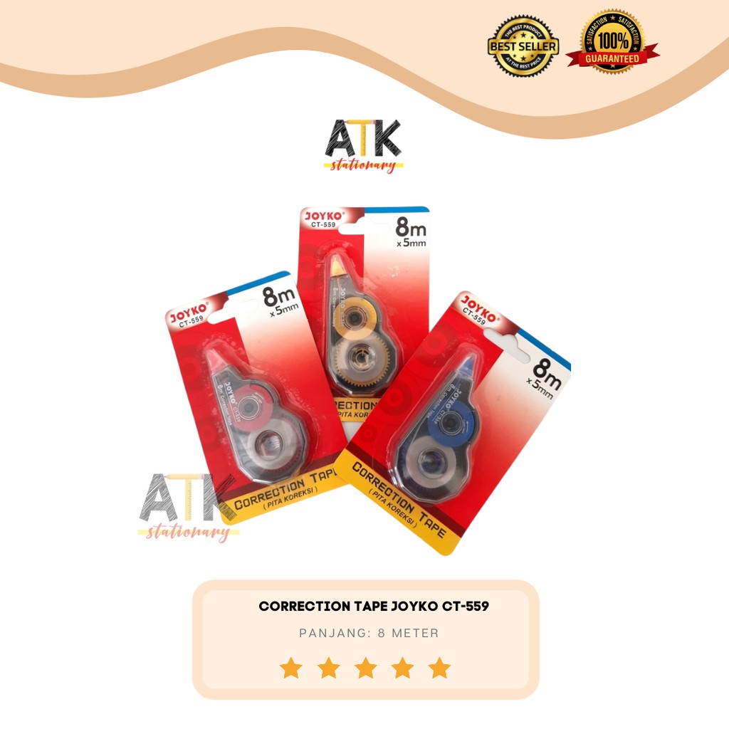 

Correction Tape Tip-Ex Kertas CT 559 Tip Ex Joyko atk