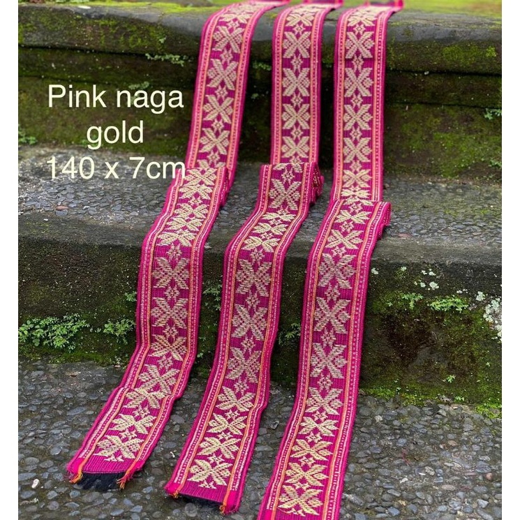 Selendang Songket ASLI (Tenunan khas BALI)-Pink Buah Naga