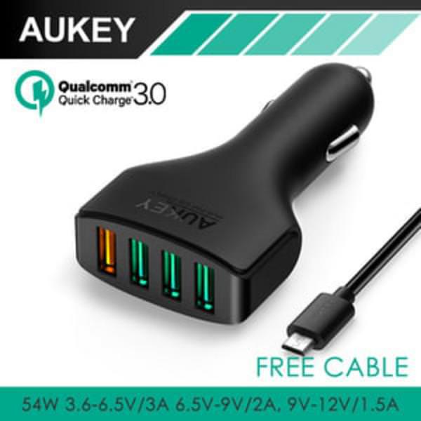 40 - AUKEY CAR CHARGER ANKER CHARGER SAMSUNG IPHONE QUICK CHARGE 3.0